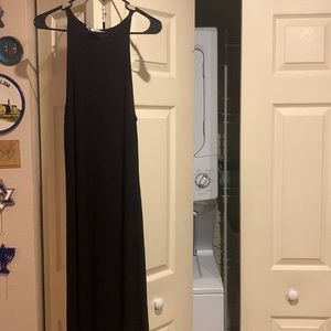 Black rubbed sleeveless dress